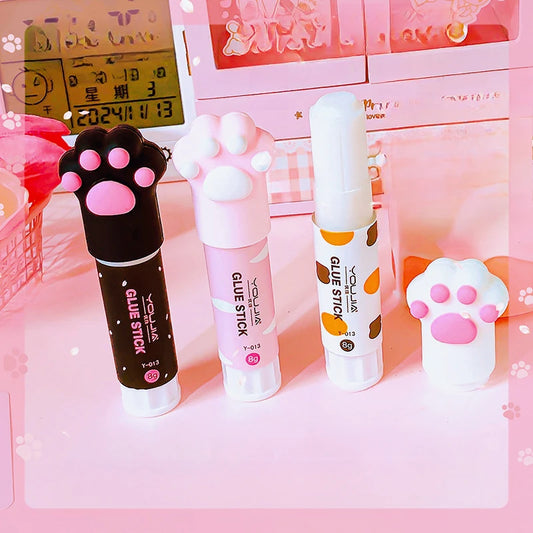 Colle Solide Kawaii – Motif Patte de Chat 🐱 | Bâton Mignon & Portable