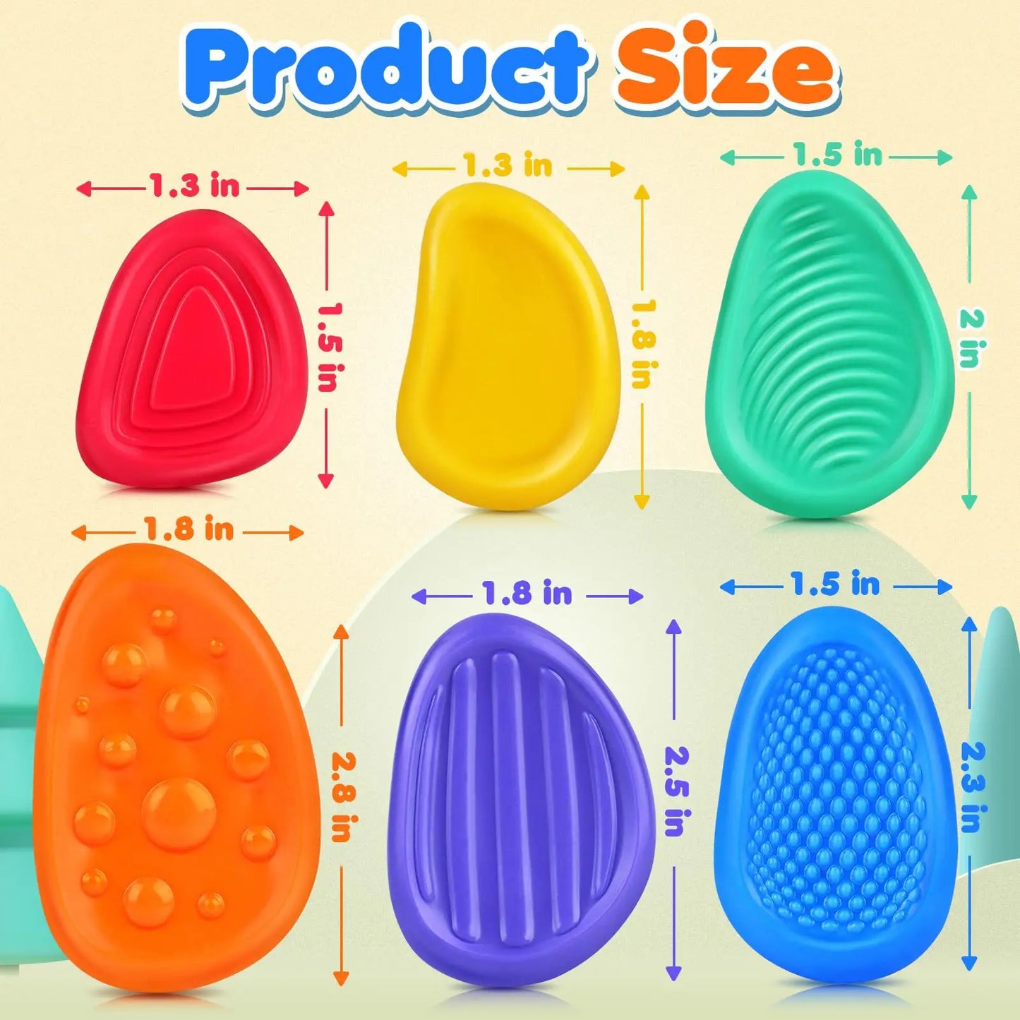 🧠 Lot de 6 Jouets Sensoriels Œufs en Silicone – Calme & Concentration