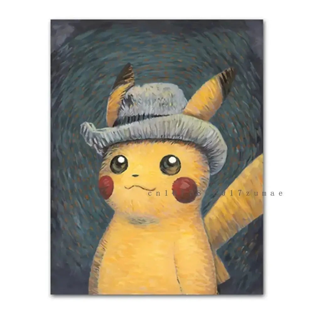 Affiches Pikachu Artistiques 🎨 – Aquarelle Van Gogh Pokémon