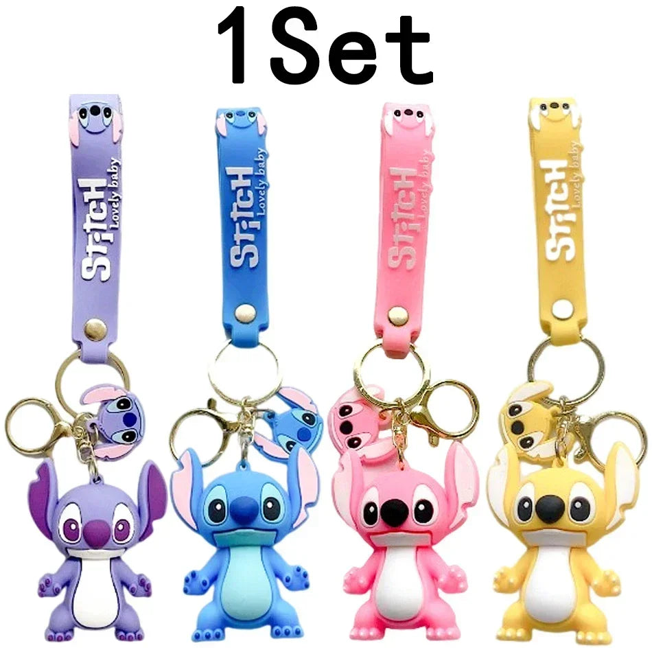 🧸 Stitch & Angel – Porte-clés Figurines Kawaii (x2 à x20 pièces)