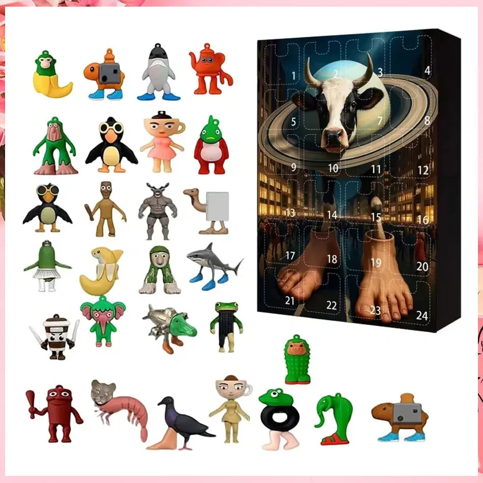 Calendrier de l’Avent Kawaii Brainrot 2025 – 24 Peluches Miniatures Tung Tung Sahur & Friends 🎁✨