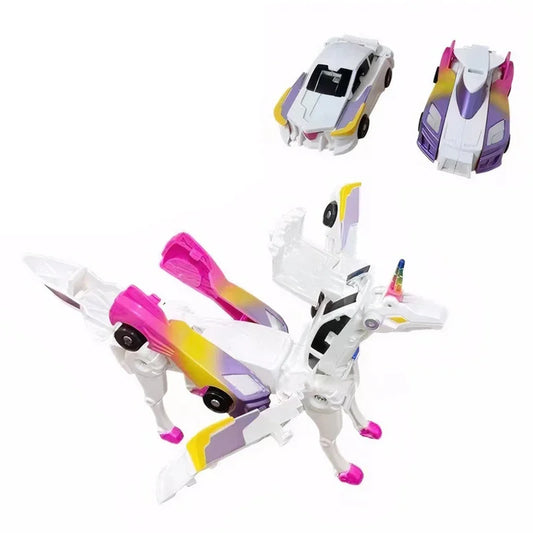 Voiture Licorne Magique – Figurine Transformable Kawaii en Dragon ou Pégase