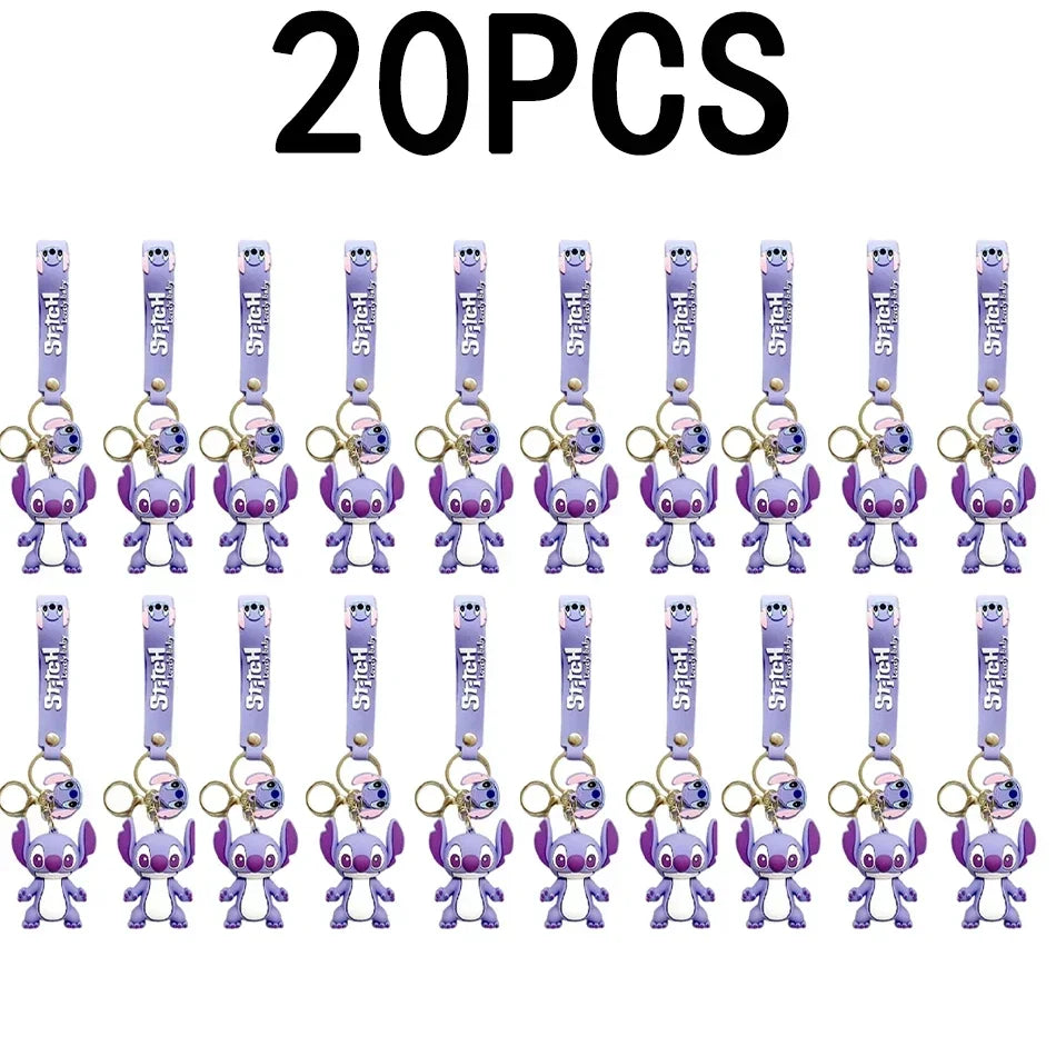 🧸 Stitch & Angel – Porte-clés Figurines Kawaii (x2 à x20 pièces)