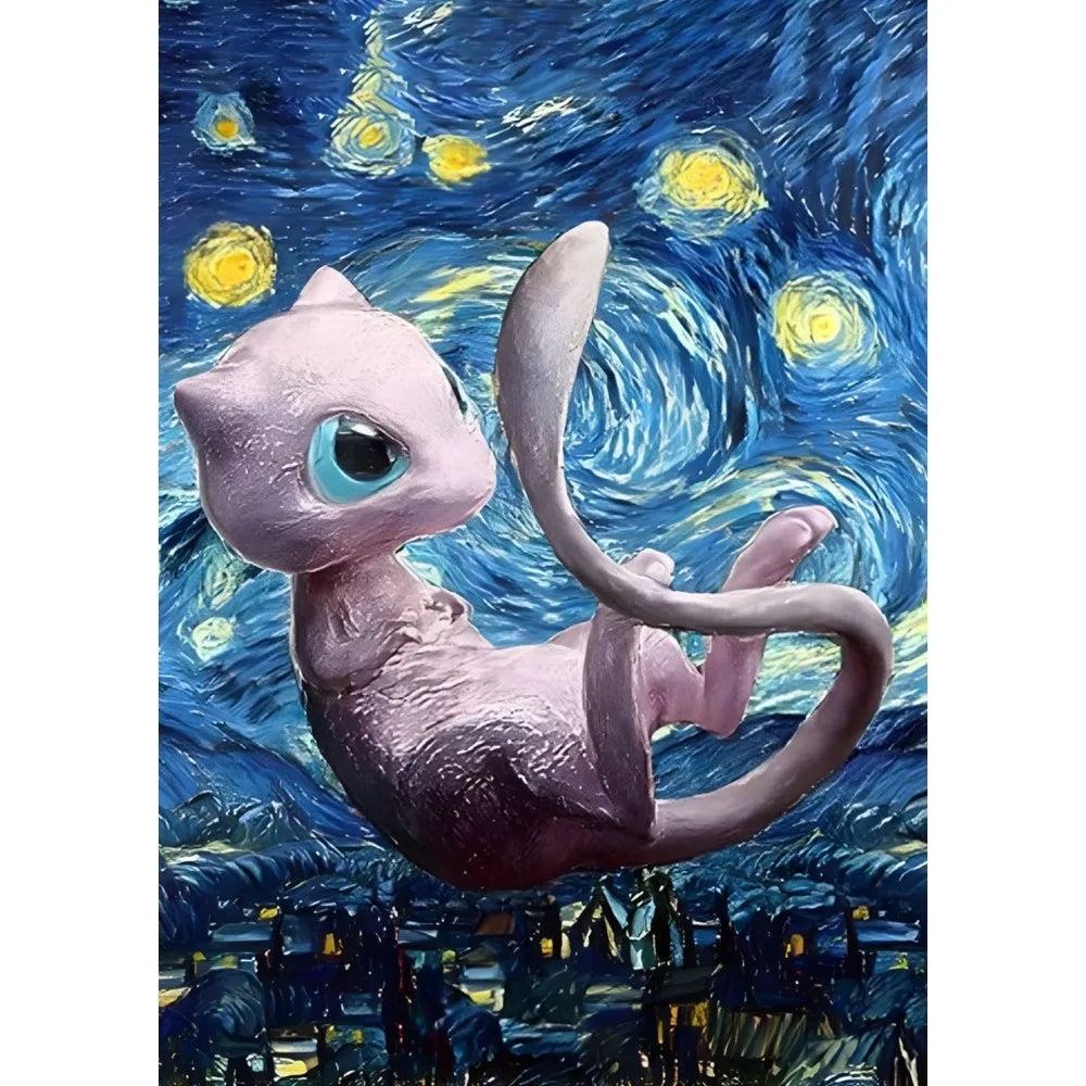 Tableau Van Gogh x Pikachu – Affiche artistique Kawaii (4 tailles)