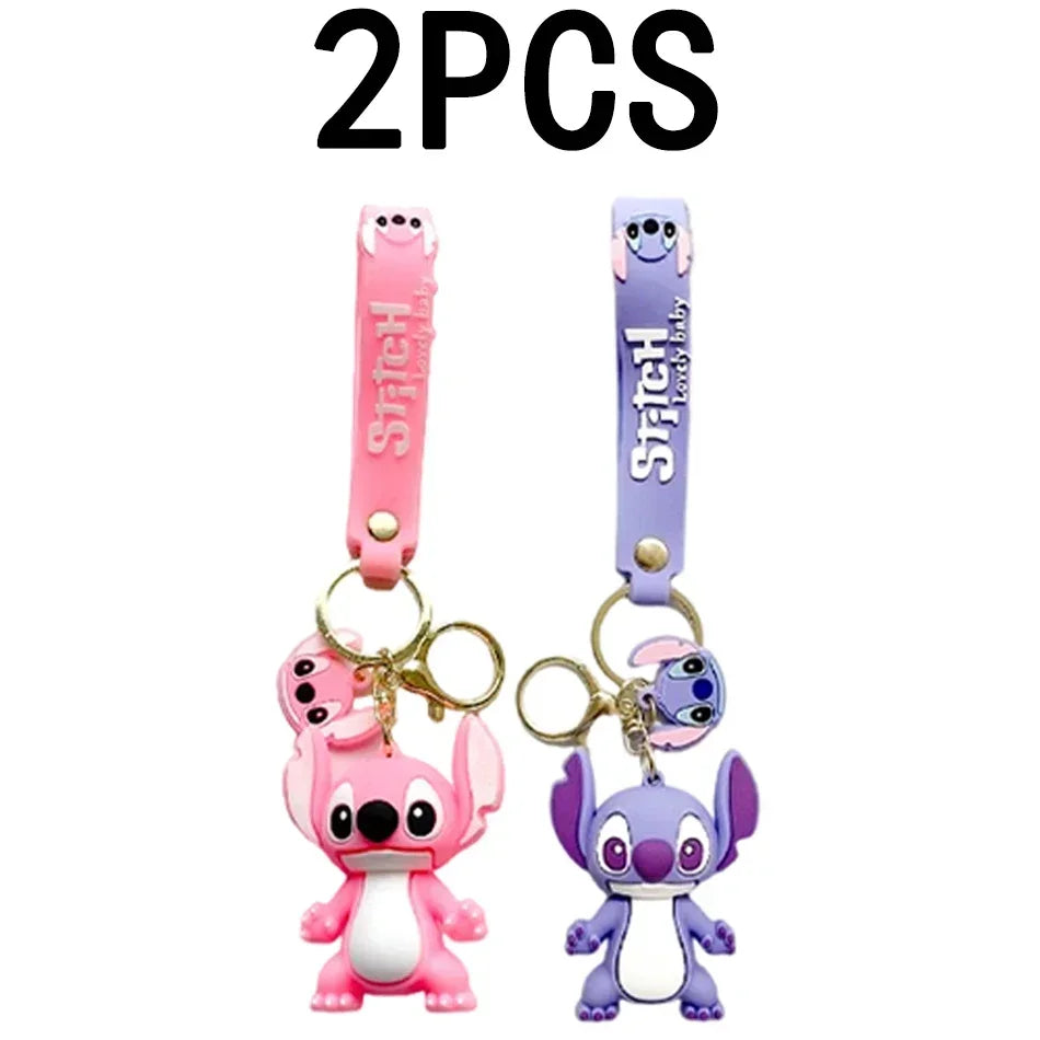 🧸 Stitch & Angel – Porte-clés Figurines Kawaii (x2 à x20 pièces)