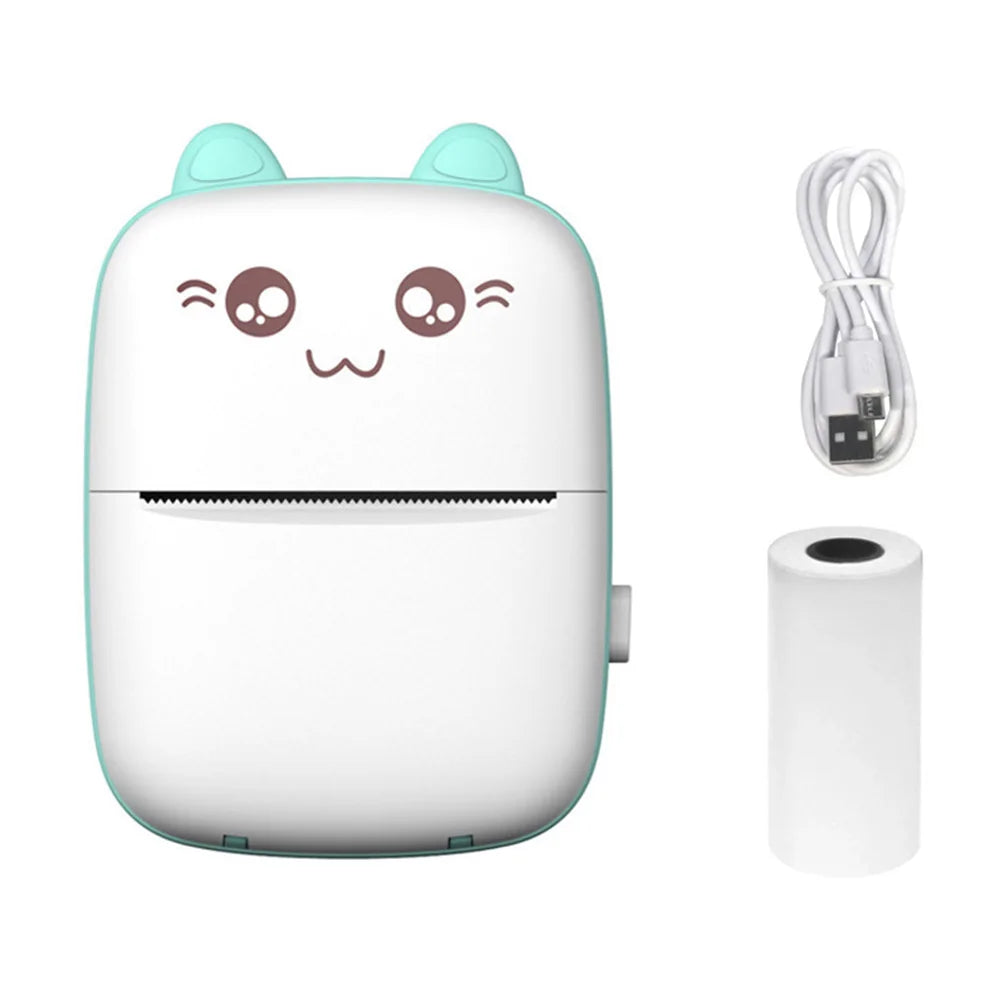 Mini Imprimante Kawaii Bluetooth – Étiquettes, Notes & Stickers sans Encre !