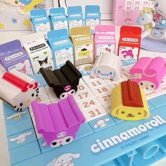 Lot de 6 ou 36 Gommes Sanrio Kawaii – Hello Kitty, Kuromi, Cinnamoroll & Cie ✨