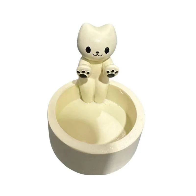 🐾 Bougeoir Chat Mignon – Porte-Bougie en Résine