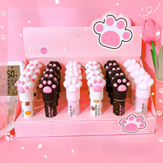 Colle Solide Kawaii – Motif Patte de Chat 🐱 | Bâton Mignon & Portable