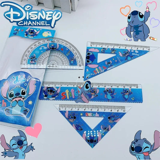 Set de Règles Stitch Kawaii – 4 Pièces MINISO pour École & Bureau