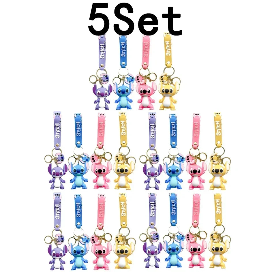 🧸 Stitch & Angel – Porte-clés Figurines Kawaii (x2 à x20 pièces)