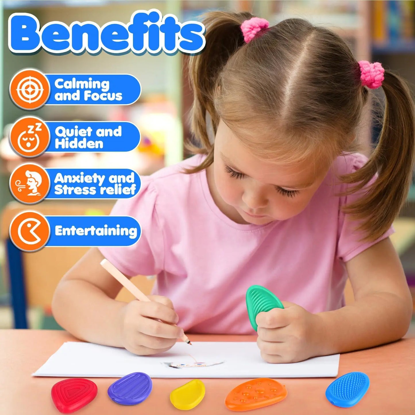 🧠 Lot de 6 Jouets Sensoriels Œufs en Silicone – Calme & Concentration