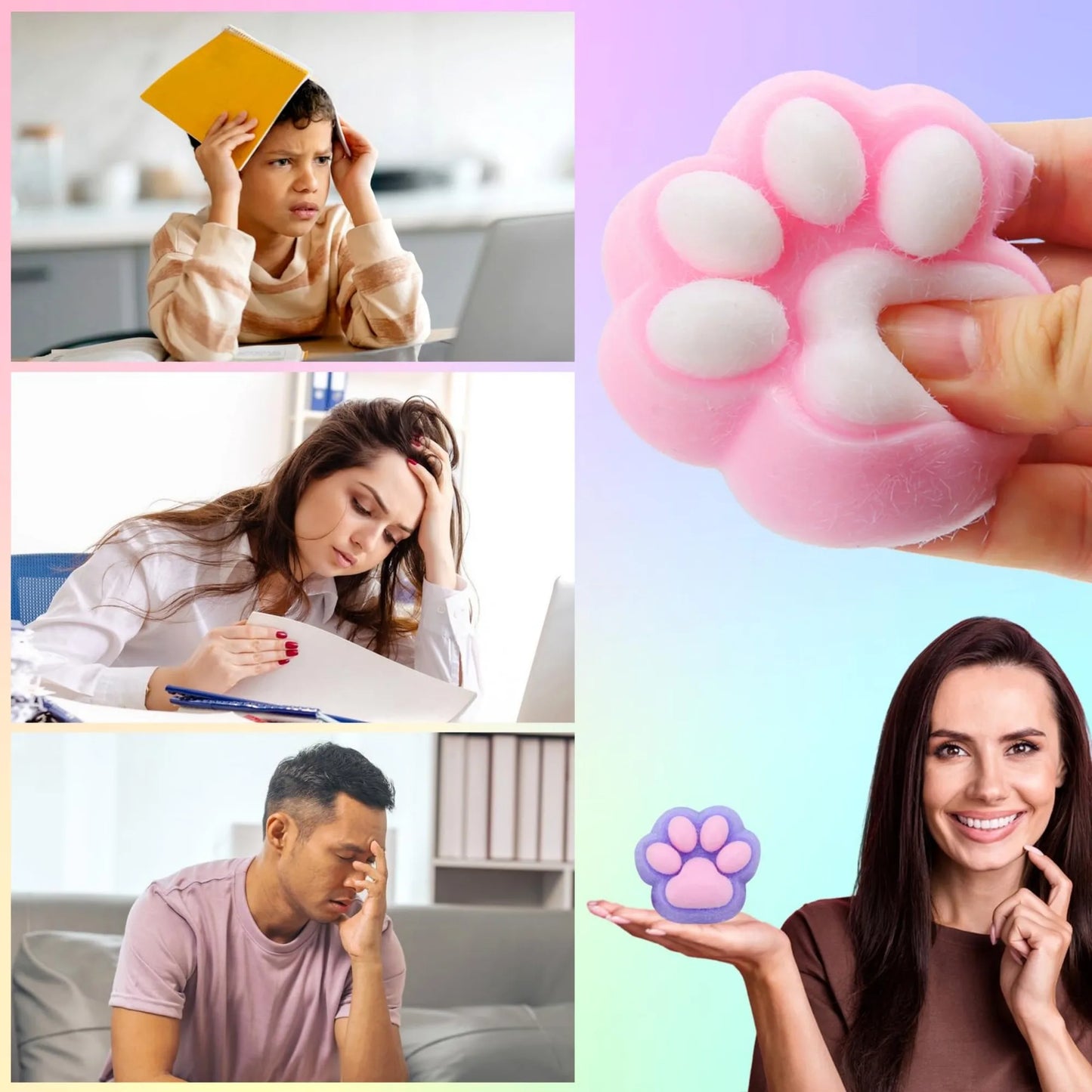 Squishy Patte de Chat Kawaii 🐾 – Anti-stress moelleux pour petits et grands