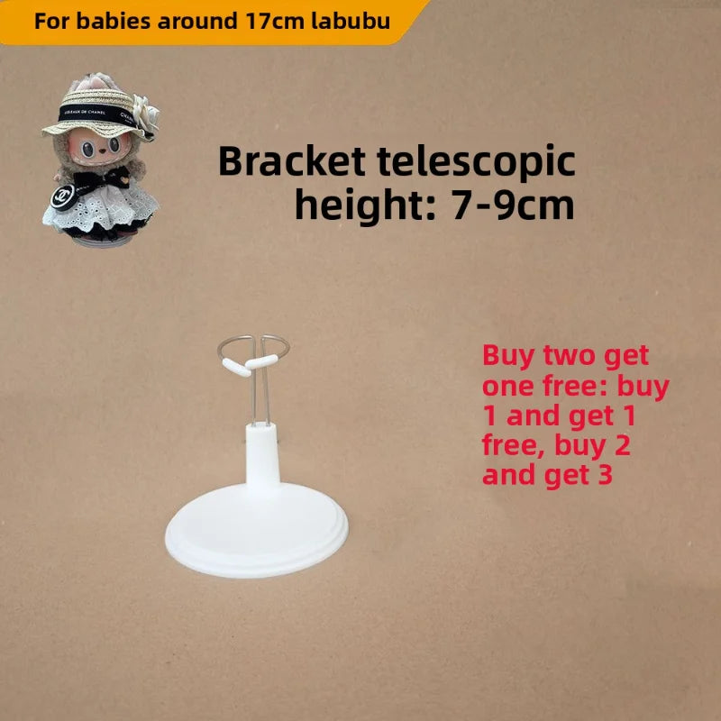 Support Labubu Réglable – Socle Métal Noir ou Blanc pour Figurine Kawaii