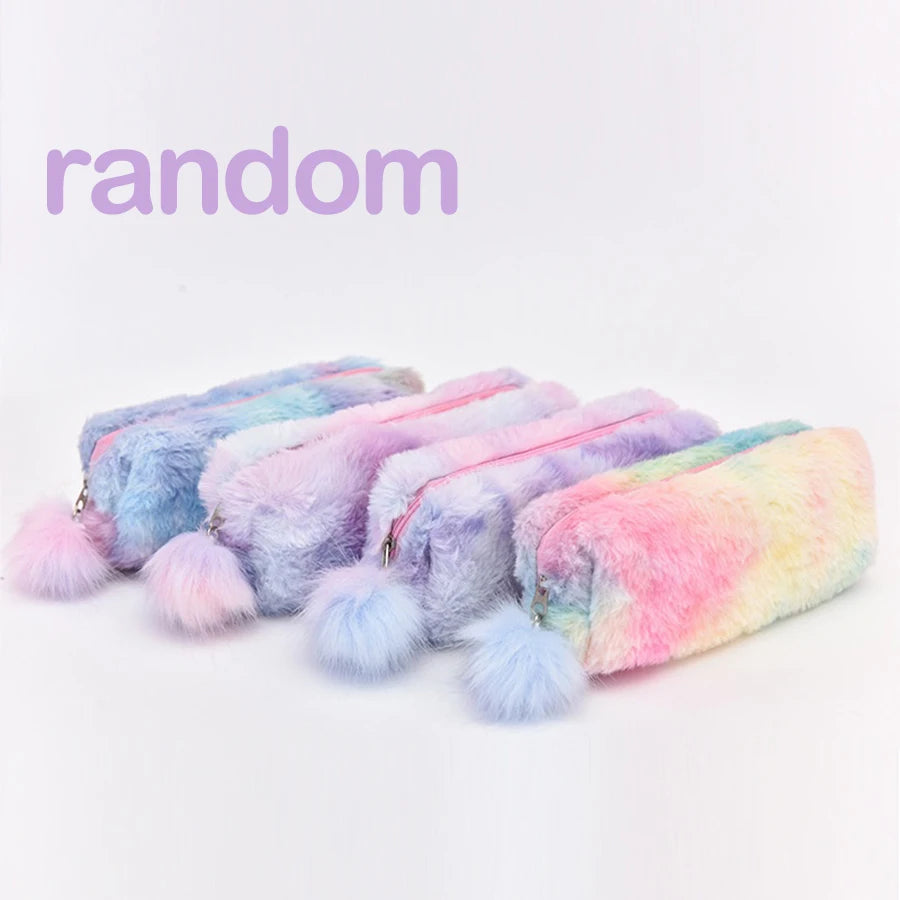 🐱 Trousse Peluche Kawaii – Chat Doux et Dégradé Pastel